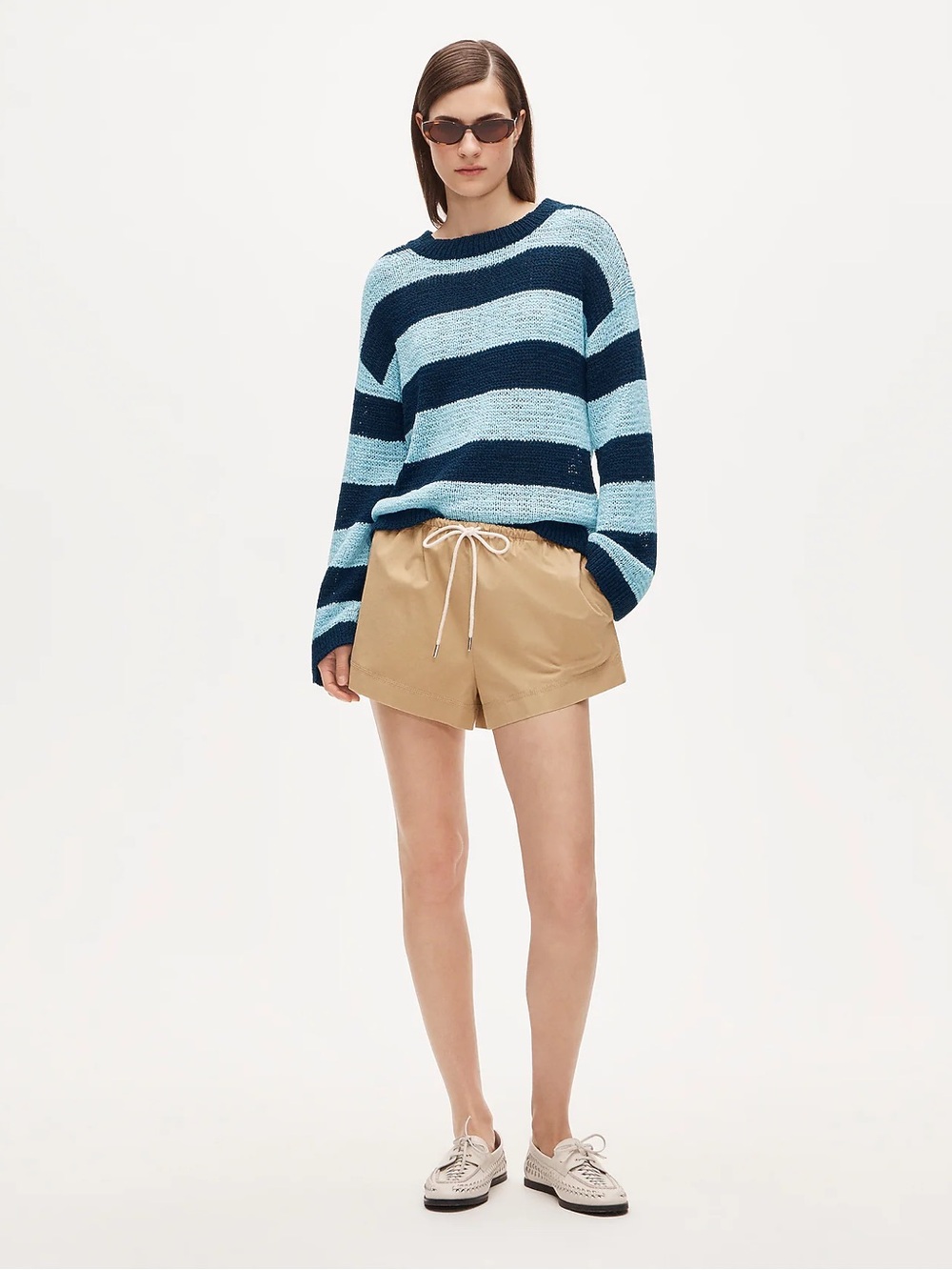 Cruise drawstring short in cotton poplin